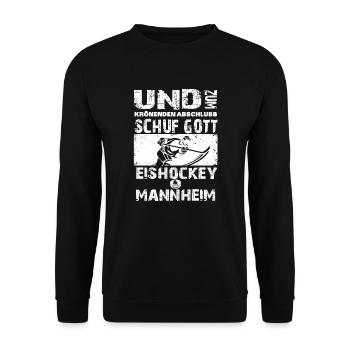 Eishockey & Mannheim limitiert - Unisex Pullover - Schwarz - Vorne - Alina (178cm) & Michal (187cm)