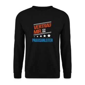 Praxisanleiter Beruf Geschenk - Unisex Pullover - Schwarz - Vorne - Alina (178cm) & Michal (187cm)