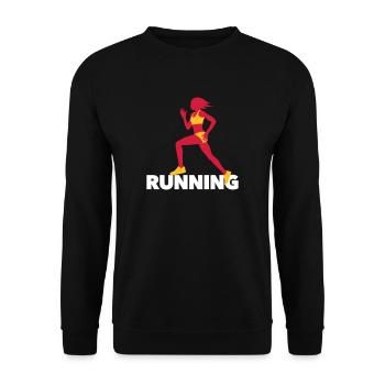 Running Women - Fitness - Workout - Sports - Unisex Sweatshirt - black - Front - Alina (178cm) & Michal (187cm)