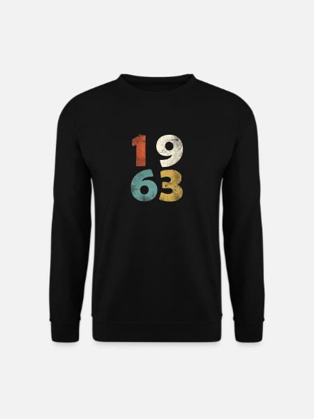 55. Geburtstag Retro Look - Geschenk Jahrgang 1963 - Unisex Pullover - Schwarz