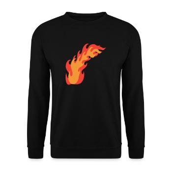 Flammen Feuer - Unisex Pullover - Schwarz - Vorne - Alina (178cm) & Michal (187cm)