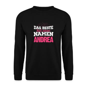 ANDREA - das Beste - Unisex Pullover - Schwarz - Vorne - Alina (178cm) & Michal (187cm)