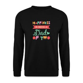 Luck is to be a dad of two children - Unisex Sweatshirt - black - Front - Alina (178cm) & Michal (187cm)