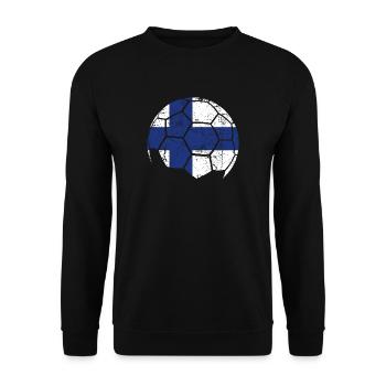 Finland Soccer Ball Fußball - Unisex Pullover - Schwarz - Vorne - Alina (178cm) & Michal (187cm)