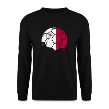 Malta Soccer Ball Fußball - Unisex Pullover - Schwarz - Vorne - Alina (178cm) & Michal (187cm)