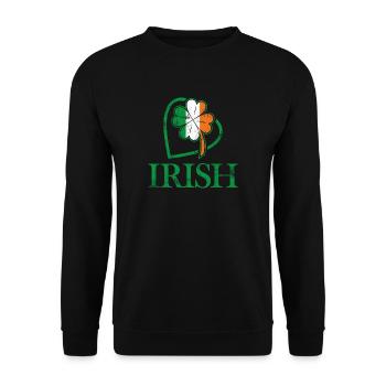 I love Ireland and Irish signs and colors - Unisex Sweatshirt - black - Front - Alina (178cm) & Michal (187cm)