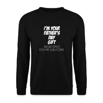 Father's Day Father's Day Gift Dad - Unisex Sweatshirt - black - Front - Alina (178cm) & Michal (187cm)