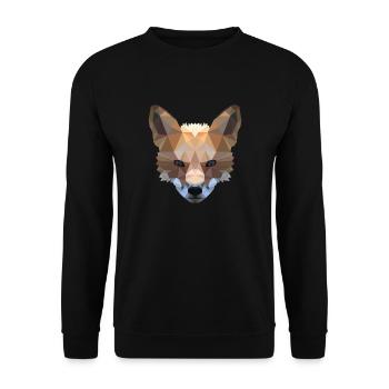 Fuchs Polygon Tier Natur Tierfreund 3D Geschenk - Unisex Pullover - Schwarz - Vorne - Alina (178cm) & Michal (187cm)