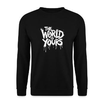 THE WORLD IS YOURS - Unisex Pullover - Schwarz - Vorne - Alina (178cm) & Michal (187cm)