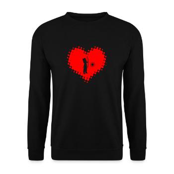 I Love Bow Sports - Archery Arrow Bow - Unisex Sweatshirt - black - Front - Alina (178cm) & Michal (187cm)