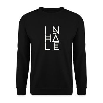 Atmen, Einatmen - Unisex Pullover - Schwarz - Vorne - Alina (178cm) & Michal (187cm)