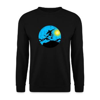 Snowboarder jump - Unisex Pullover - Schwarz - Vorne - Alina (178cm) & Michal (187cm)