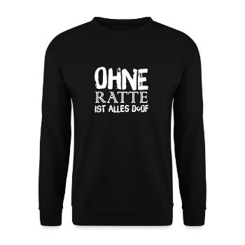 Ratte Ratten Haustiere Haustier Liebe Mama - Unisex Pullover - Schwarz - Vorne - Alina (178cm) & Michal (187cm)