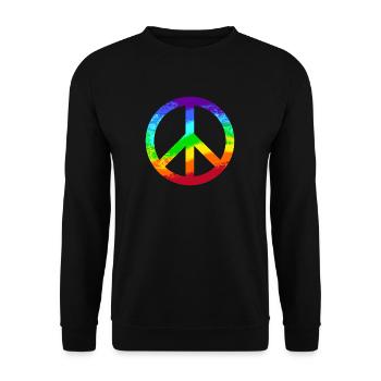 Peace Sign Rainbow Peace Graffiti - Unisex Sweatshirt - black - Front - Alina (178cm) & Michal (187cm)