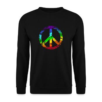 Peace Sign Rainbow Peace Graffiti - Unisex Sweatshirt - black - Front - Alina (178cm) & Michal (187cm)