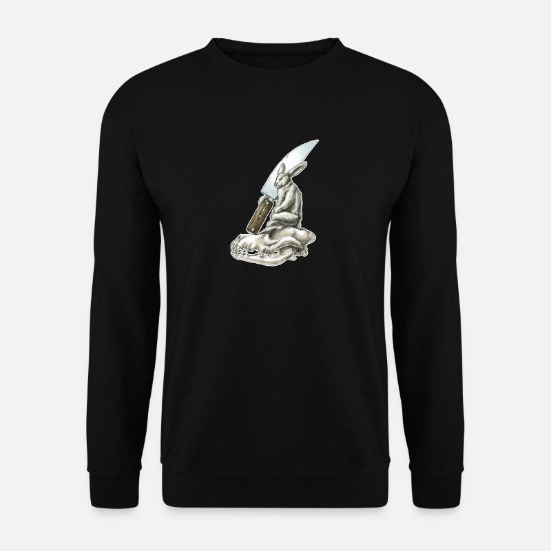 shirt motiv hase messer schädel bad rabbit solo - Unisex Pullover - Schwarz