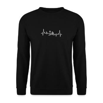 Mountains nature heart beat gift shirt - Unisex Sweatshirt - black - Front - Alina (178cm) & Michal (187cm)