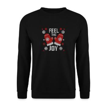 Ugly Christmas Winter Gloves Snowflakes Joy - Unisex Sweatshirt - black - Front - Alina (178cm) & Michal (187cm)