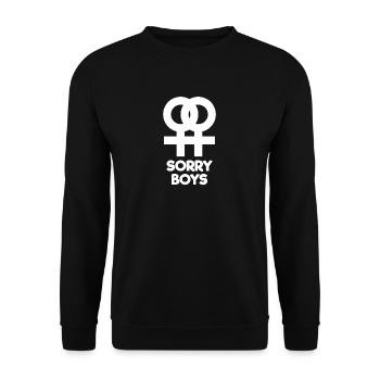 Désolé lesbiennes Boys - Lesbiennes - Sweat-shirt Unisexe - noir - Devant - Alina (178cm) & Michal (187cm)