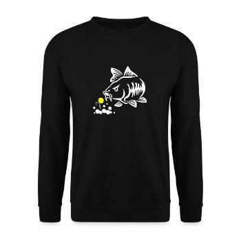 böser Karpfen Karpfenangler Karpfenangeln Pop Up - Unisex Pullover - Schwarz - Vorne - Alina (178cm) & Michal (187cm)