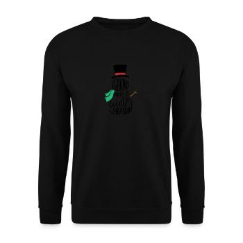 Snowman winter cold snow gift Mr. Snow - Unisex Sweatshirt - black - Front - Alina (178cm) & Michal (187cm)
