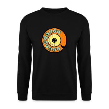 colorful dial vintage retro telephone nostalgia - Unisex Sweatshirt - black - Front - Alina (178cm) & Michal (187cm)