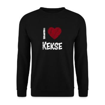 I Love Kekse - Unisex Pullover - Schwarz - Vorne - Alina (178cm) & Michal (187cm)