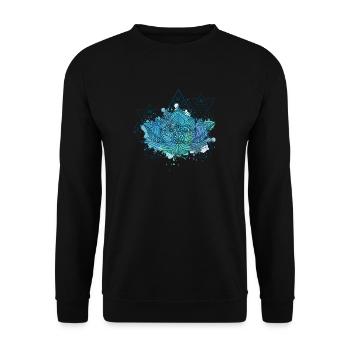 Lotus Triangle - Unisex Pullover - Schwarz - Vorne - Alina (178cm) & Michal (187cm)