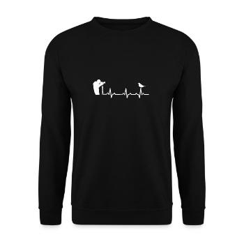 Bird photographer heartbeat heartbeat gift photo - Unisex Sweatshirt - black - Front - Alina (178cm) & Michal (187cm)