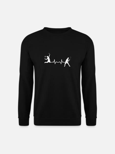 Badminton Herzschlag heartbeat geschenk federball - Unisex Pullover - Schwarz