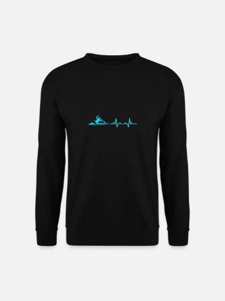Kanu fahren Herzschlag wassersport geschenk kajak - Unisex Pullover - Schwarz