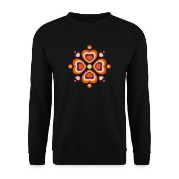motif rétro coeur Valentine amour chance dans l'amour - Sweat-shirt Unisexe - noir - Devant - Alina (178cm) & Michal (187cm)