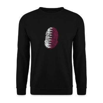 Qatar Shirt · Drapeau · ADN · Empreintes digitales - Sweat-shirt Unisexe - noir - Devant - Alina (178cm) & Michal (187cm)