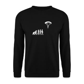 Paraglide Evolution geschenk fallschirm gleiten - Unisex Pullover - Schwarz - Vorne - Alina (178cm) & Michal (187cm)