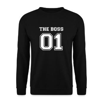 The Boss Partner Partnershirt Liebe Geschenk Love - Unisex Pullover - Schwarz - Vorne - Alina (178cm) & Michal (187cm)
