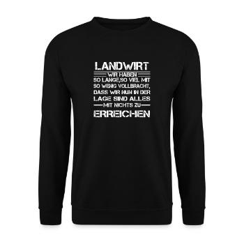 Landwirtschafts Shirt für echte Landwirte - Unisex Pullover - Schwarz - Vorne - Alina (178cm) & Michal (187cm)