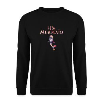 His Mermaid Partner Partnershirt Liebe Geschenk - Unisex Pullover - Schwarz - Vorne - Alina (178cm) & Michal (187cm)