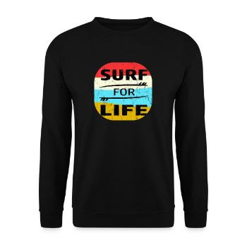 Surfer Surfen Surf Meer See Wellen Urlaub Geschenk - Unisex Pullover - Schwarz - Vorne - Alina (178cm) & Michal (187cm)