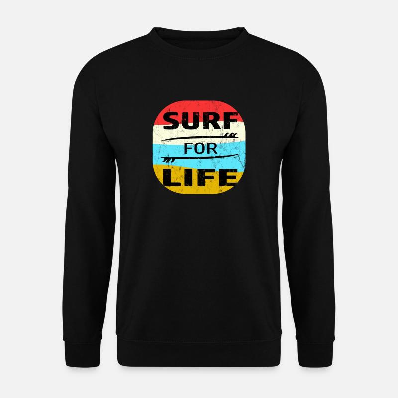 Surfer Surfen Surf Meer See Wellen Urlaub Geschenk - Unisex Pullover - Schwarz