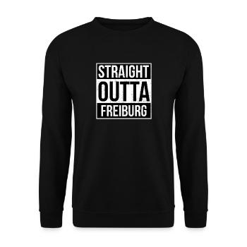 Straight Outta Freiburg - Unisex Sweatshirt - black - Front - Alina (178cm) & Michal (187cm)