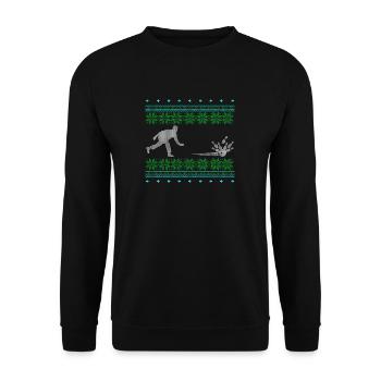 bowling ugly pullover xmas geschenk sport kegeln - Unisex Pullover - Schwarz - Vorne - Alina (178cm) & Michal (187cm)