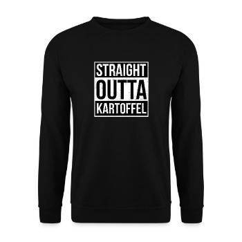 Straight Outta Kartoffel - Unisex Pullover - Schwarz - Vorne - Alina (178cm) & Michal (187cm)