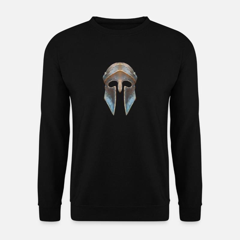Gladiatorenhelm Low-Polygon-Effekt - Unisex Pullover - Schwarz