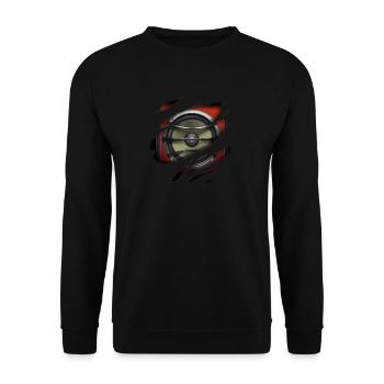 Lautsprecher 2 in mir - Unisex Pullover - Schwarz - Vorne - Alina (178cm) & Michal (187cm)