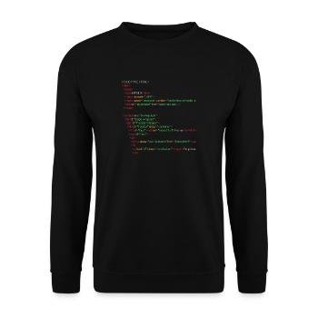 HTML5 code - Unisex Sweatshirt - black - Front - Alina (178cm) & Michal (187cm)