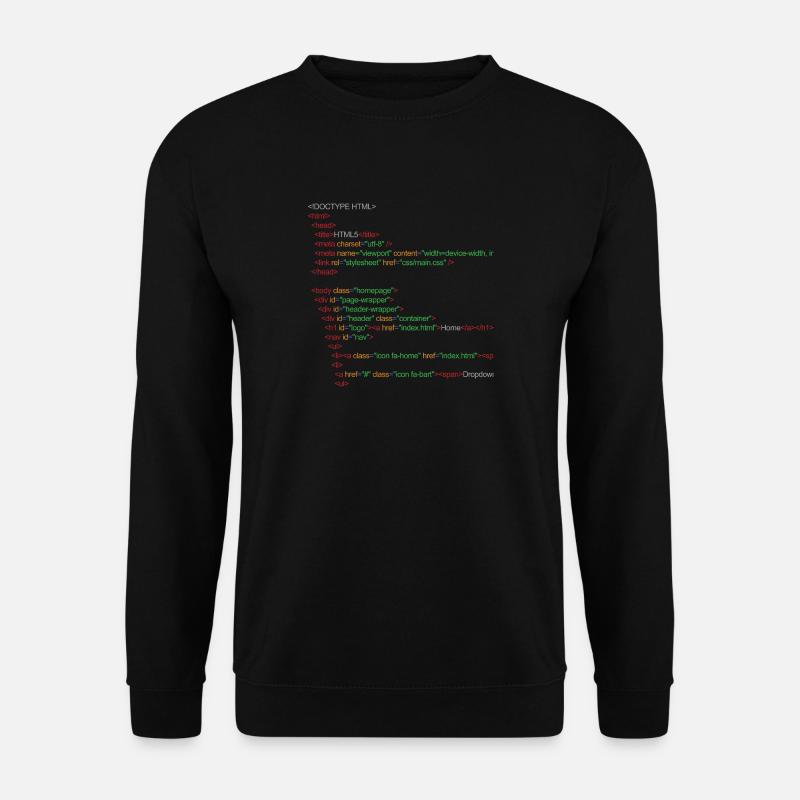 HTML5 code - Unisex Sweatshirt - black