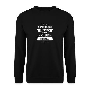 Steinmetz Tshirt- Ich bin Steinmetz - Unisex Pullover - Schwarz - Vorne - Alina (178cm) & Michal (187cm)
