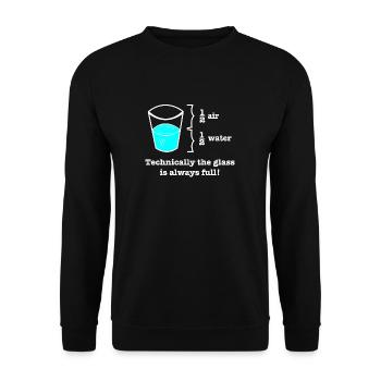 Glas ist voll geschenk Physik Geek - Unisex Pullover - Schwarz - Vorne - Alina (178cm) & Michal (187cm)