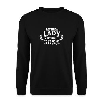 Fitness Musculation Haltères Gym cadeau - Sweat-shirt Unisexe - noir - Devant - Alina (178cm) & Michal (187cm)