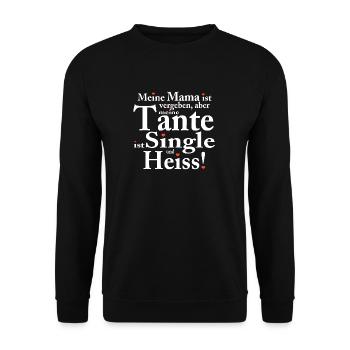Meine Tante Ist Heiss Neffe Nichte - Unisex Pullover - Schwarz - Vorne - Alina (178cm) & Michal (187cm)